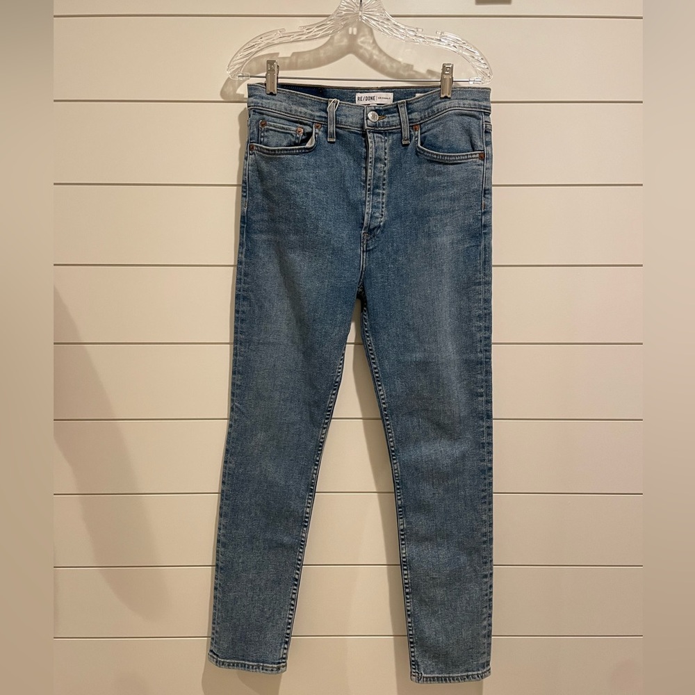 NWOT RE/DONE Originals High Rise Ankle Crop With Stretch Size 30